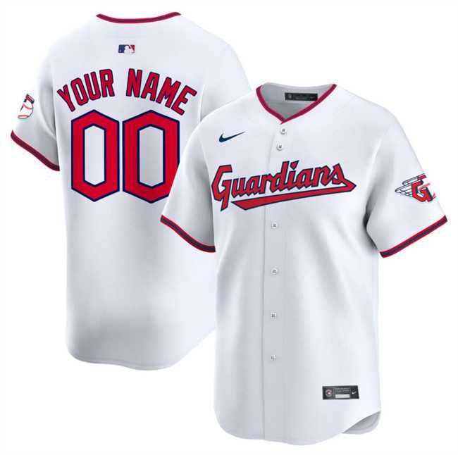 Mens Cleveland Guardians Active Player Custom White Home Limited Stitched Baseball Jersey->customized mlb jersey->Custom Jersey